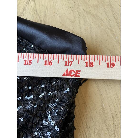 NWT~BELLE POGUE Women's Halter Top L Black Sequins Party Witchy Goth Tank Bling - Picture 8 of 12